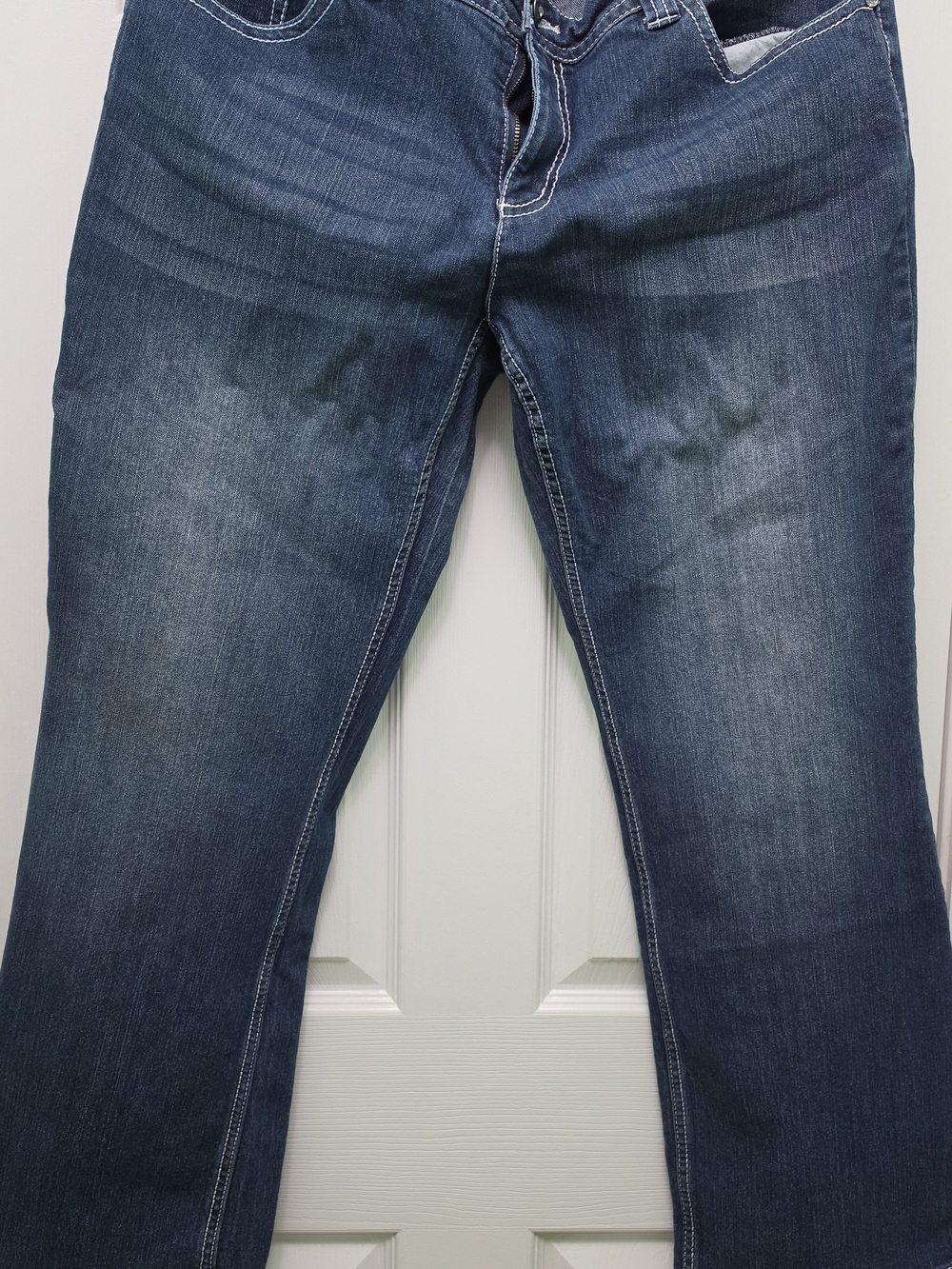 Faded Glory Y2K Rhinestone Studded Pocket Dark Wash Jeans - Size 18A